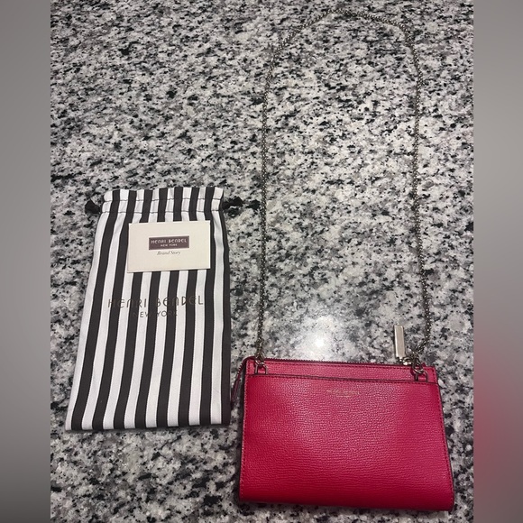 Henri Bendel Red Leather Chain Wristlet / Crossbody